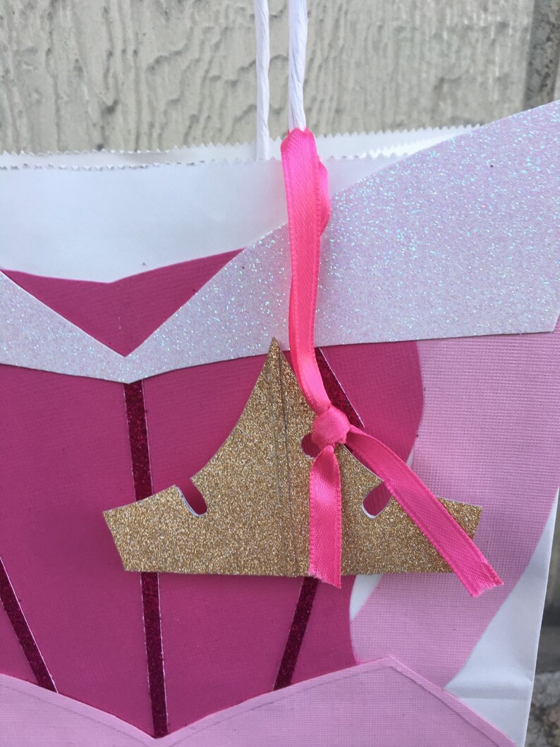 Handmade Sleeping Beauty Inspired gift bag with crown gift tag Etsy