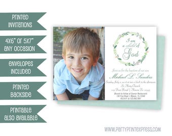 blue baptism invite baby boy baptism invitation boy first etsy