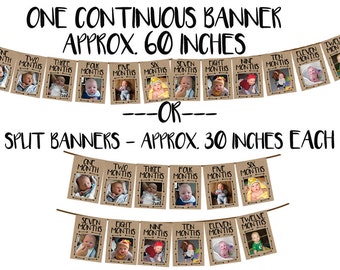 Wild One Photo Birthday Banner - Wild Thing 1st Keepsake Milestone Decorations - First Boy Decor - Kraft Rugged Party Banners Baby Ideas