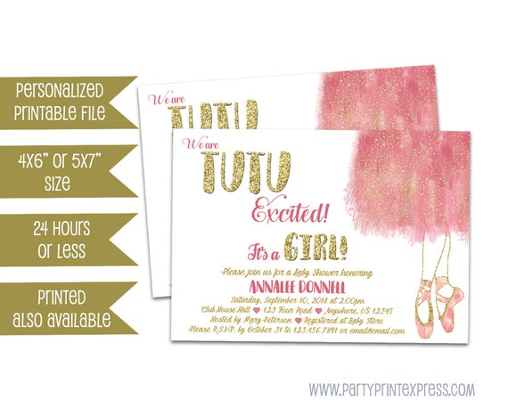 Printable Tutu Baby Shower Invitation Tutu Excited Baby Shower Printable Tutu Baby Shower Invitation Tutu Excited Baby Shower