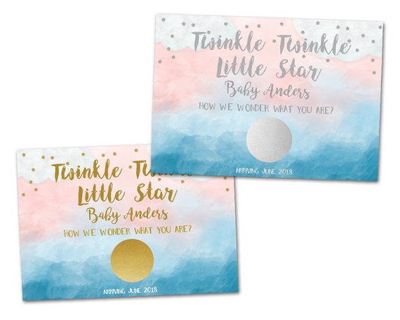 DIY Scratch Off Game for Baby Shower Twinkle Little Star Gender Reveal Scratch Off Cards Pack of 24 Cards DIY Scratch Off Game for Baby Shower Twinkle Little Star Gender Reveal Scratch Off Cards Pack of 24 Cards