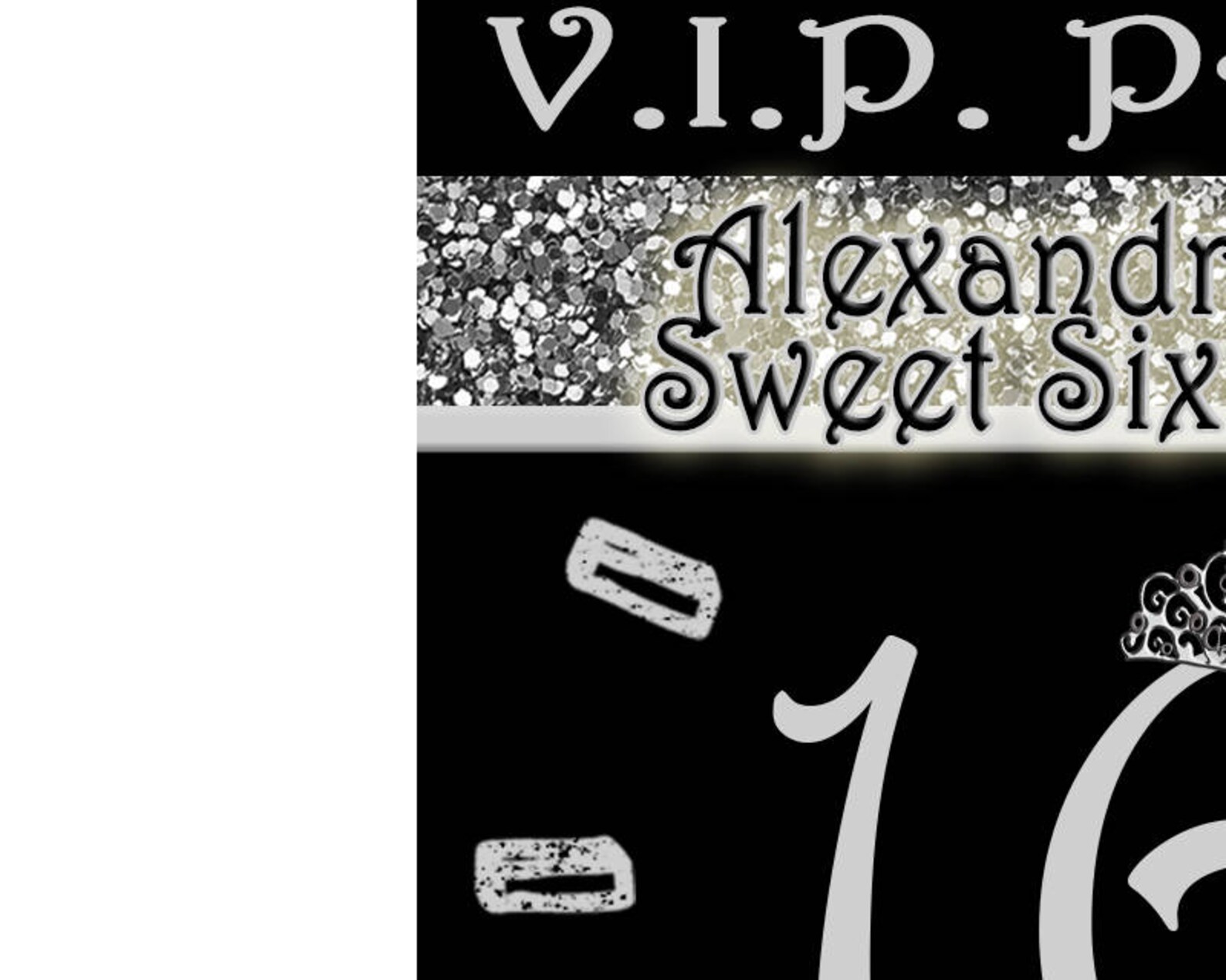 Silver Sweet 16 VIP Pass Invitation Lanyard Silver Glitter Etsy