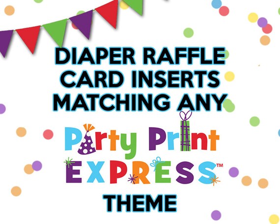 Matching Theme Diaper Raffle Card Inserts for Party Print Express Baby Shower Diaper Raffle Tickets Printable Printed Boy Girl Il_570xn