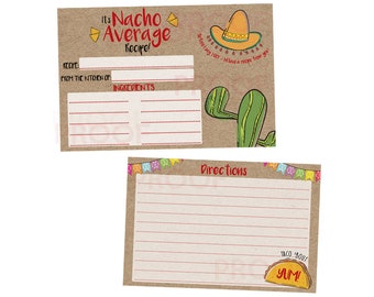 Nacho Average  Bridal Shower Gifts - Taco Recipe Cards Bride Shower - Nacho Wedding - Taco Wedding - Fiesta Wedding Theme Games - Surprise