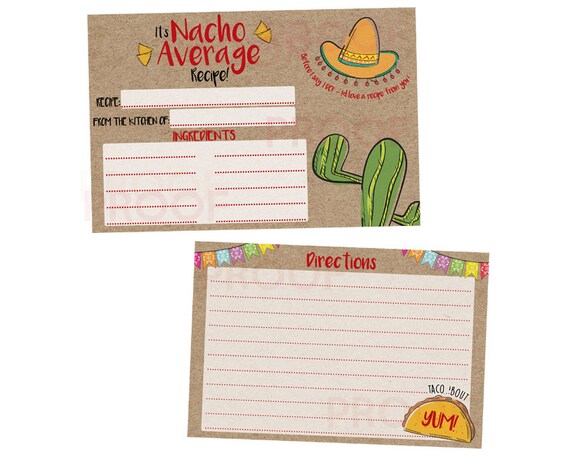 Nacho Bridal Shower Game - Taco Recipe Cards Bridal Shower Gift - Nacho Wedding - Taco Wedding - Wedding Shower Gift Game - Fiesta Wedding Il_570xn
