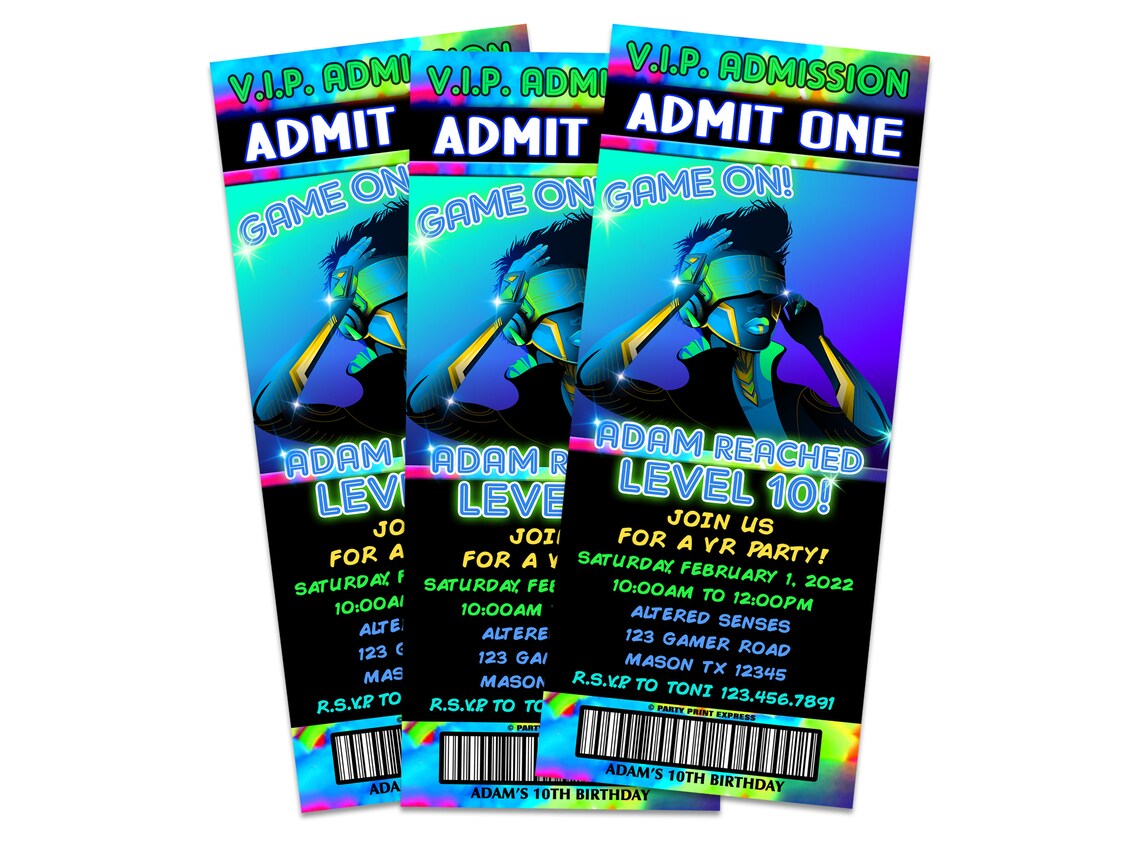 Printable Virtual Reality Party Invitations Cool VR Party Etsy