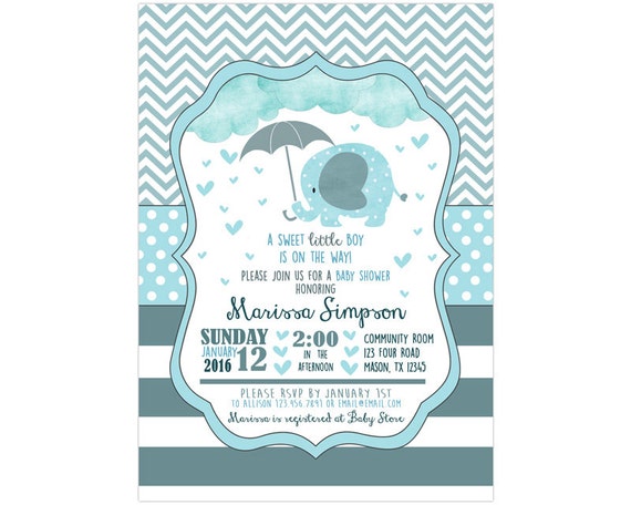 sprinkle shower invitations boy