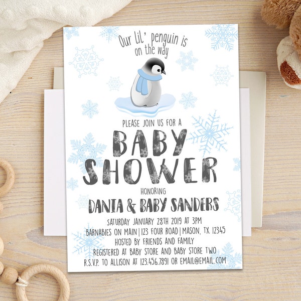 Penguin Baby Shower Etsy