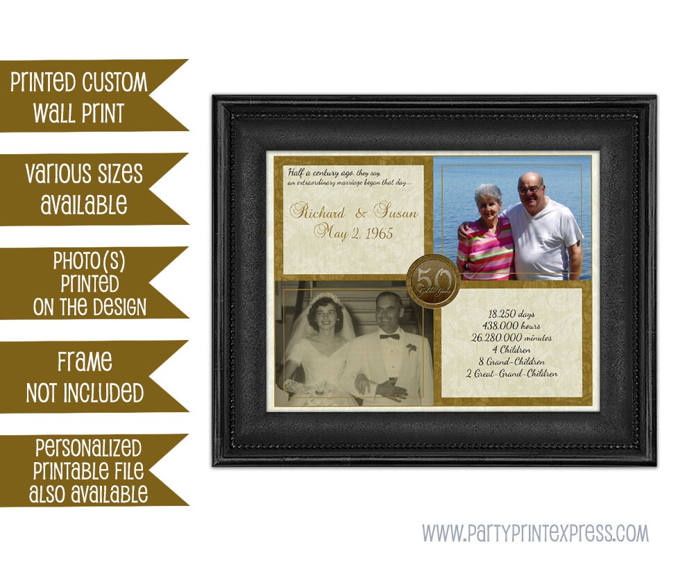 50th Anniversary Gift Gold 50th Wedding Anniversary | Etsy