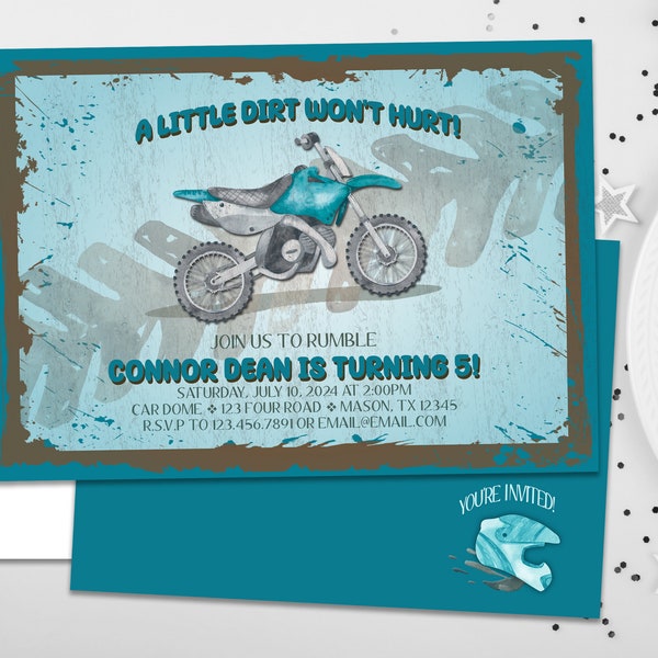 Kids Motorcycle Party Invitations - Etsy