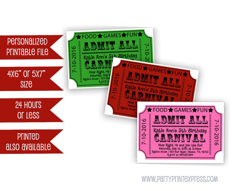 Printable Carnival Birthday Ticket Invitation - Carnival Occasion Invite - Carnival Ticket Invitation - Carnival Topic Celebration - Little ones Carnival photo about Printable Carnival Tickets identified as Printable Carnival Birthday Ticket Invitation - Carnival Celebration Invite - Carnival Ticket Invitation - Carnival Concept Bash - Young children Carnival