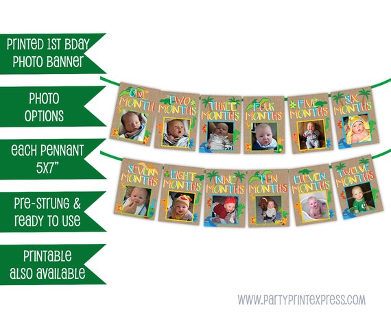 Dinosaur 1st Birthday Banner - Dinosaur Banner - 1st Birthday Photo Banner - Boy 1st Birthday - Dino Banner - First Birthday Decor Il_570xn