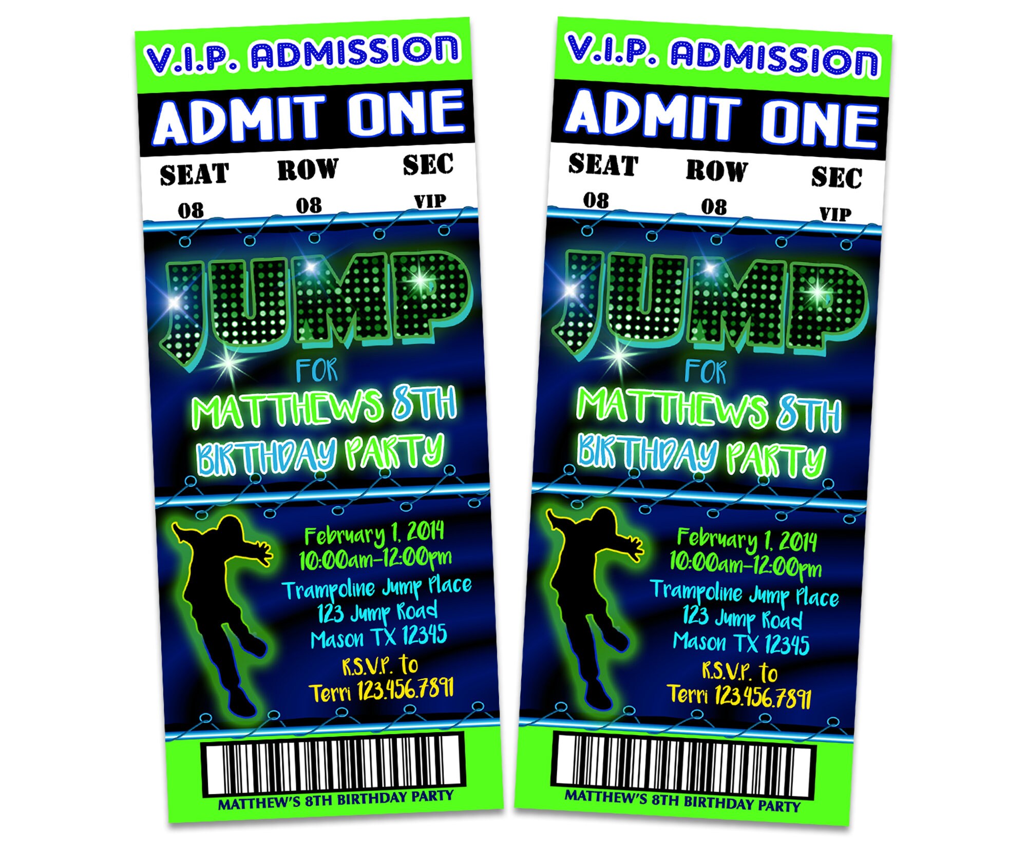 Printable Jump Birthday Invitation Trampoline Park Party - Etsy