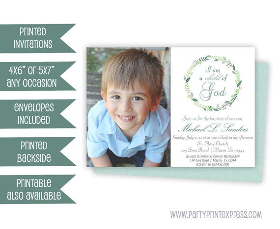 photo boy baptism invitation blue baptism invitations boy