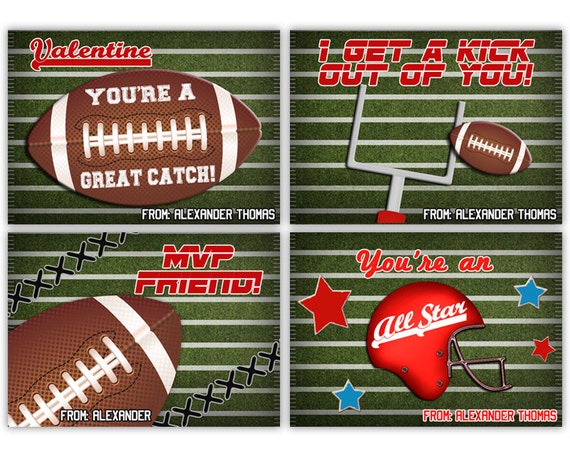 Football Valentines Day Cards Classroom Valentine All Star Football Valentines Day Cards Classroom Valentine All Star