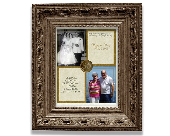 50th Wedding Anniversary Gift Then and Now Photos - Couple Gift Golden Anniversary Print - 50th Wedding Anniversary - Personalised Print Il_570xn
