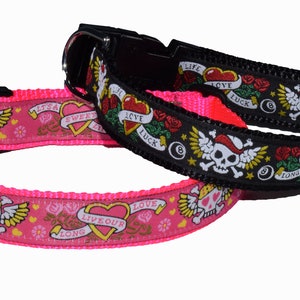 Dog Collar, Tattoo - Black (Large - X Large)