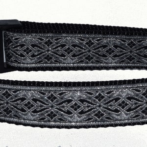 Dog Collar, Celtic Metallic Large X Large Black/Silver