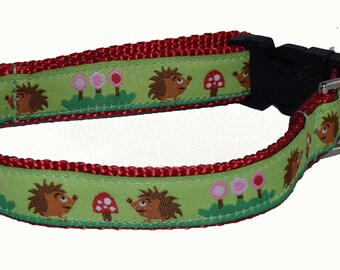 puppy collar summer collar funny collar *The Hedge* collar hedgehog collar any size collar Dog collar