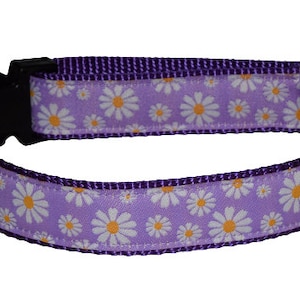 Dog Collar, Daisy Purple (Medium - X Large)