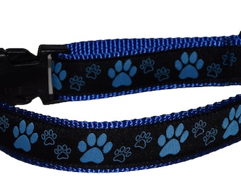 Collar para perro con diseño de patas (tallas: medianas a extragrandes, varios colores)