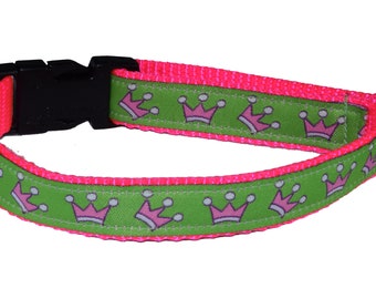 Hondenhalsband, prinsessenkroon (maten: medium - medium plus)
