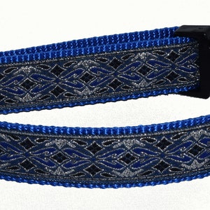 Dog Collar, Celtic Metallic Large X Large Blue/Silver