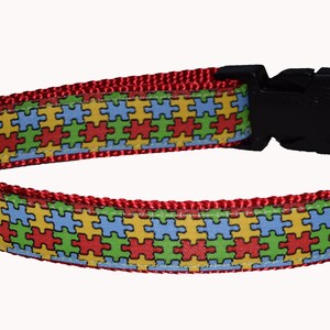 Dog Collar, Puzzle Pieces - Autism (Medium - X Large)