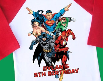 justice league birthday shirt