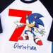 Sonic The hedgehog Birthday Shirt. Personalized with your Child's Name & Age. 1st 2nd 3rd 4th 5th 6th 7th 8th 9th Birthday Raglan (2218)