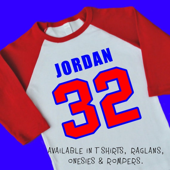 Items similar to Football Number Jersey. Personalized T Shirt Raglan