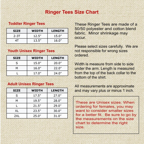 Soccer Jersey Size Chart