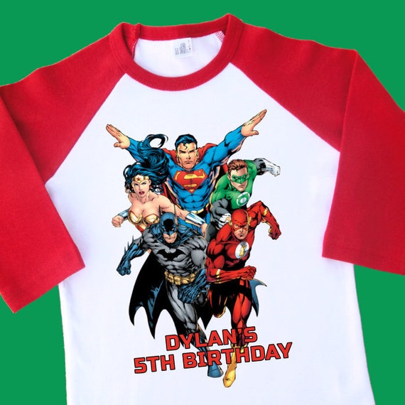 justice league birthday shirt