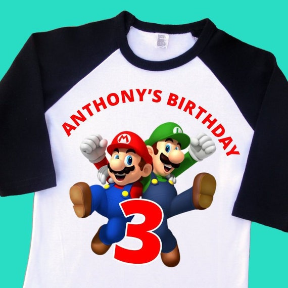 Chemise D Anniversaire Mario Et Luigi Nom Et Age Etsy Chemise D Anniversaire Mario Et Luigi Nom Et Age Etsy
