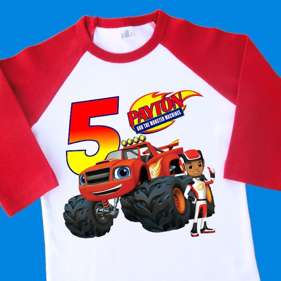 Blaze Shirt Personalized Name and Age Birthday Shirt