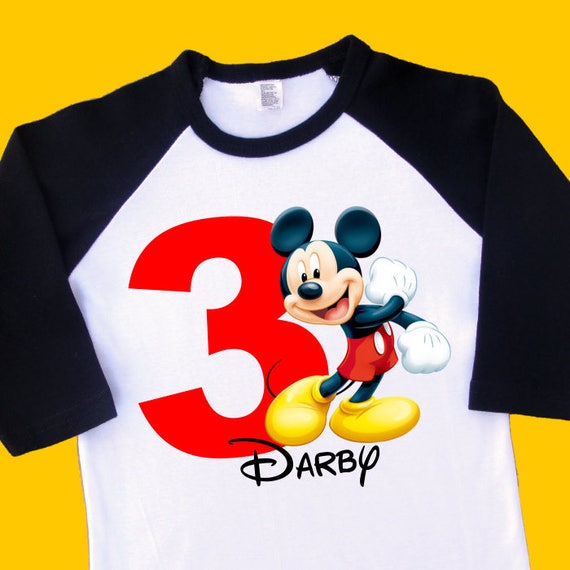 Mickey Mouse Birthday Shirt Personalized This Raglan Shirt Etsy - t shirt roblox mickey mouse