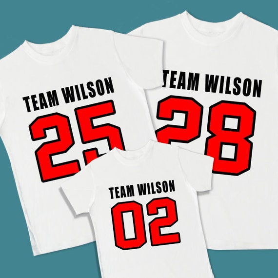 Family Team Jerseys. Family Team Shirts. Set of 3 Personalized | Etsy