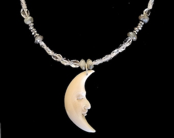 Crescent Moon Crystal Necklace