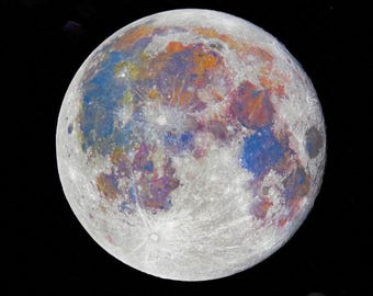Chromatic Artemis II Moon Wall Art Canvas