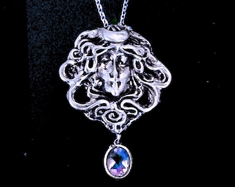 Sterling Silver and Faceted Moonstone Luna Necklace
