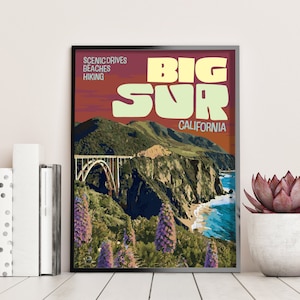 Big Sur California Poster, Big Sur National Forest Poster, California Poster, Big Sur Travel Poster. Big Sur Art image 1