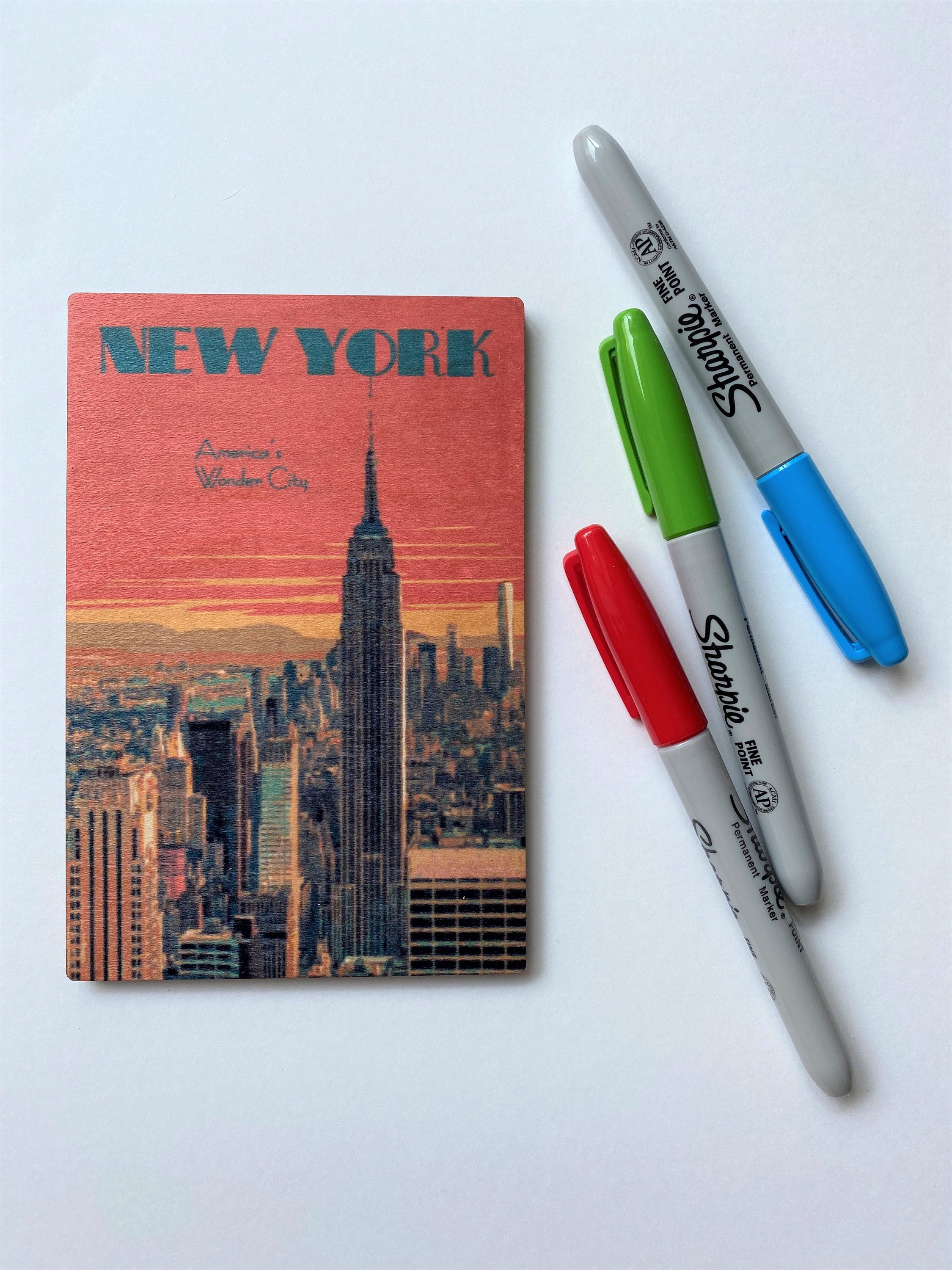 Discover New York City Vintage Style Travel Poster, New York City Cityscape Posters