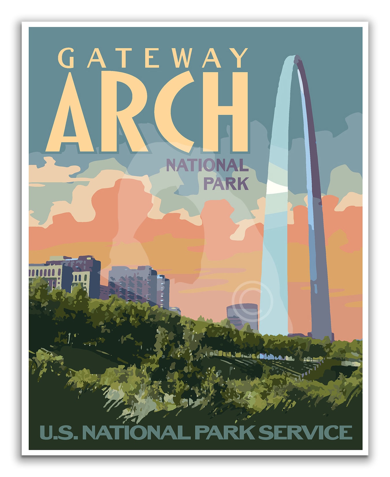 Postcard Multiple Sizes Gateway Arch National Park Vintage-Style Travel Poster 