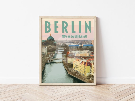 Berlin Travel Poster, Berlin Art, Berlin Poster, Berlin Print, Berlin Map, Vintage Travel Poster