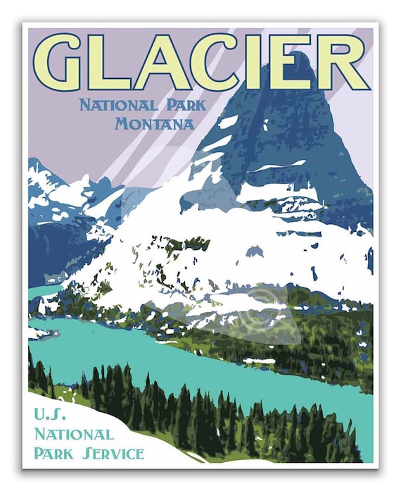 Glacier National Park Vintage Travel Poster Jigsaw Puzzle – 500 Pieces For Adults, Bighorn Sheep Scenery