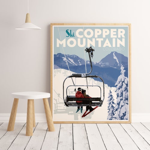 Copper Mountain Colorado Poster Minimalist Wall Art Ski Etsy
