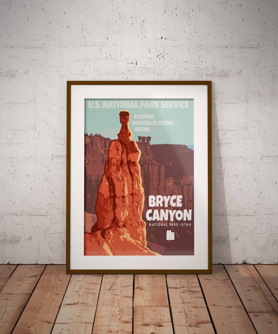 Bryce Canyon Grand Canyon National Park 11x14 inch Vintage Travel Poster