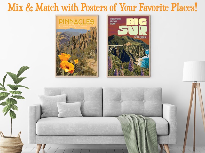 Big Sur California Poster, Big Sur National Forest Poster, California Poster, Big Sur Travel Poster. Big Sur Art image 3