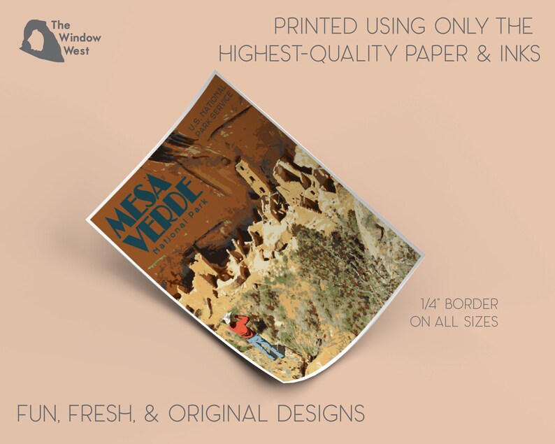 Mesa Verde National Park Travel Poster Original Mesa Verde Etsy
