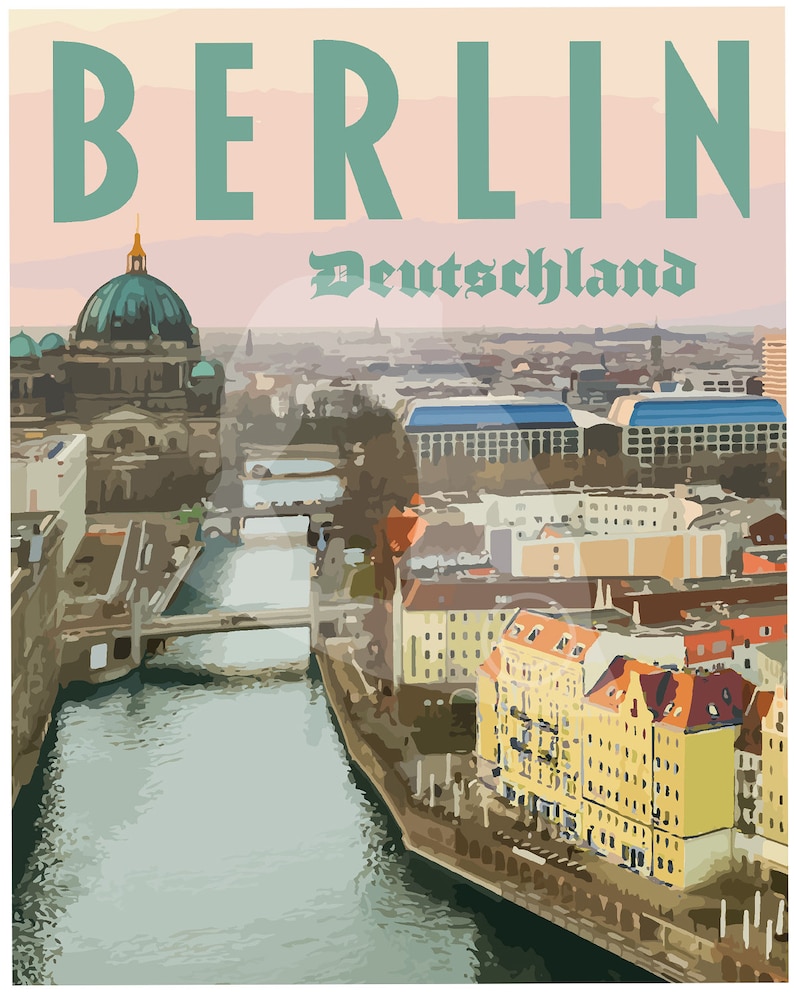 Berlin Travel Poster Berlin Art Berlin Poster Berlin Print Etsy
